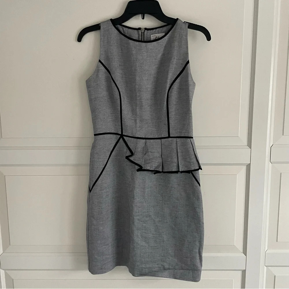 Millie linen blend tweed peplum sheath dress 30616